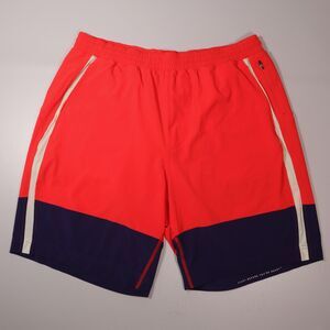 Fourlaps Shorts Mens XL Lined Athletic Stretch Drawstring Red Gym 9" Inseam